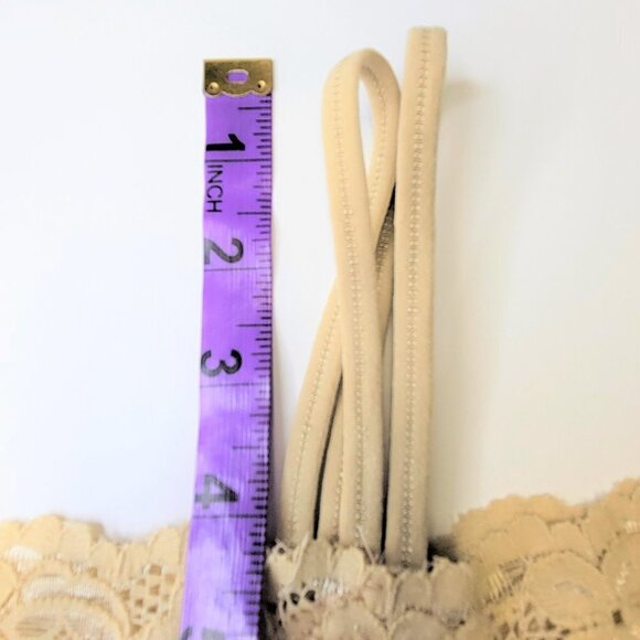 Cream Beige Lace Long Camisole Lace Tank Top Stretchy Camisole - Size L- NEW - Picture 11 of 12